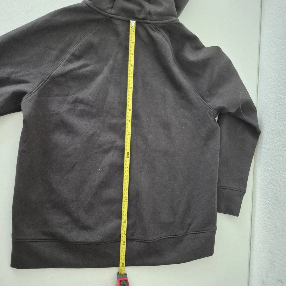 DSG Sport Fleece Full Zip Hoodie Girls Large Black Zip Pockets Sweatshirt Jacket - Picture 6 of 7